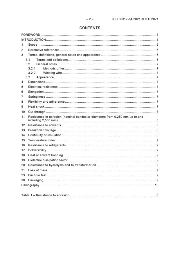 IEC 60317-84:2021 IEC 60317-84:2021 - Specifications for particular types of winding wires - Part 84: Polyesterimide enamelled round copper wire, class 200 - Page 4 preview