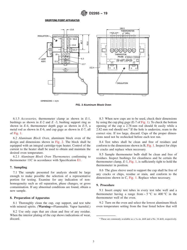 ASTM D2265-19 - Standard Test Method for  Dropping Point of Lubricating Grease Over Wide Temperature   Range