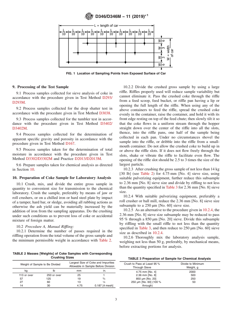 ASTM D346/D346M-11(2019)e1 - Standard Practice for  Collection and Preparation of Coke Samples for Laboratory Analysis