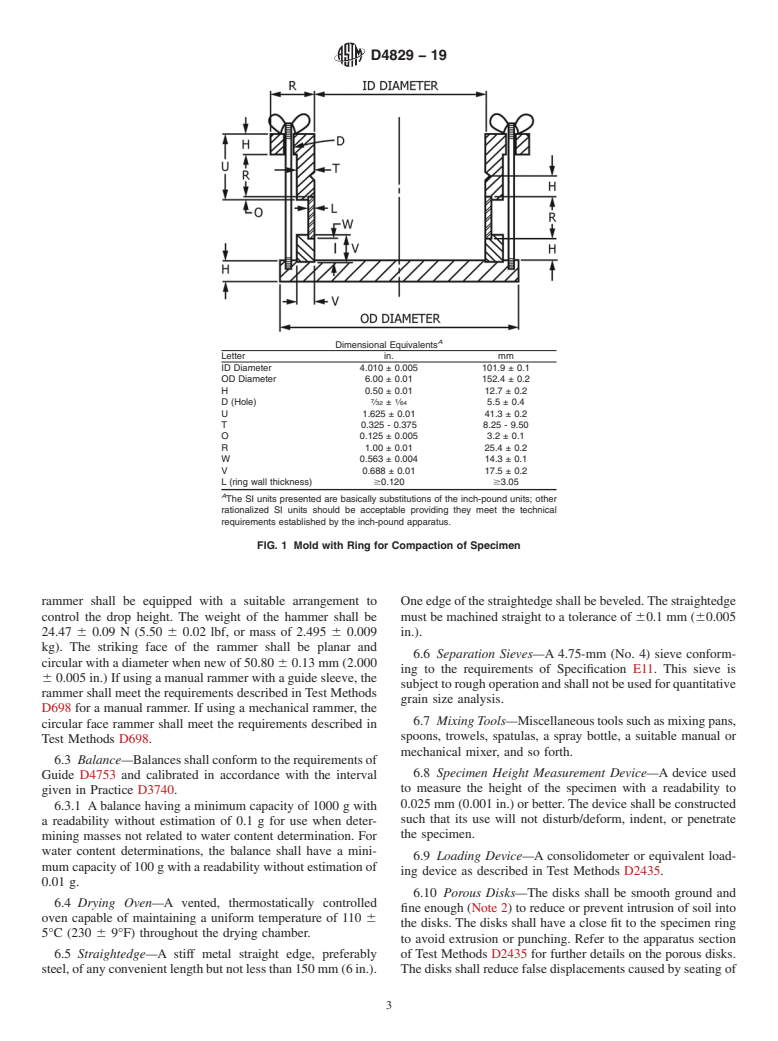 ASTM D4829-19 - Standard Test Method for Expansion Index of Soils