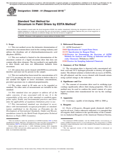 ASTM D3969-01(2019)e1 ASTM D3969-01(2019)e1 - Standard Test Method for Zirconium in Paint Driers by EDTA Method - Page 1 preview