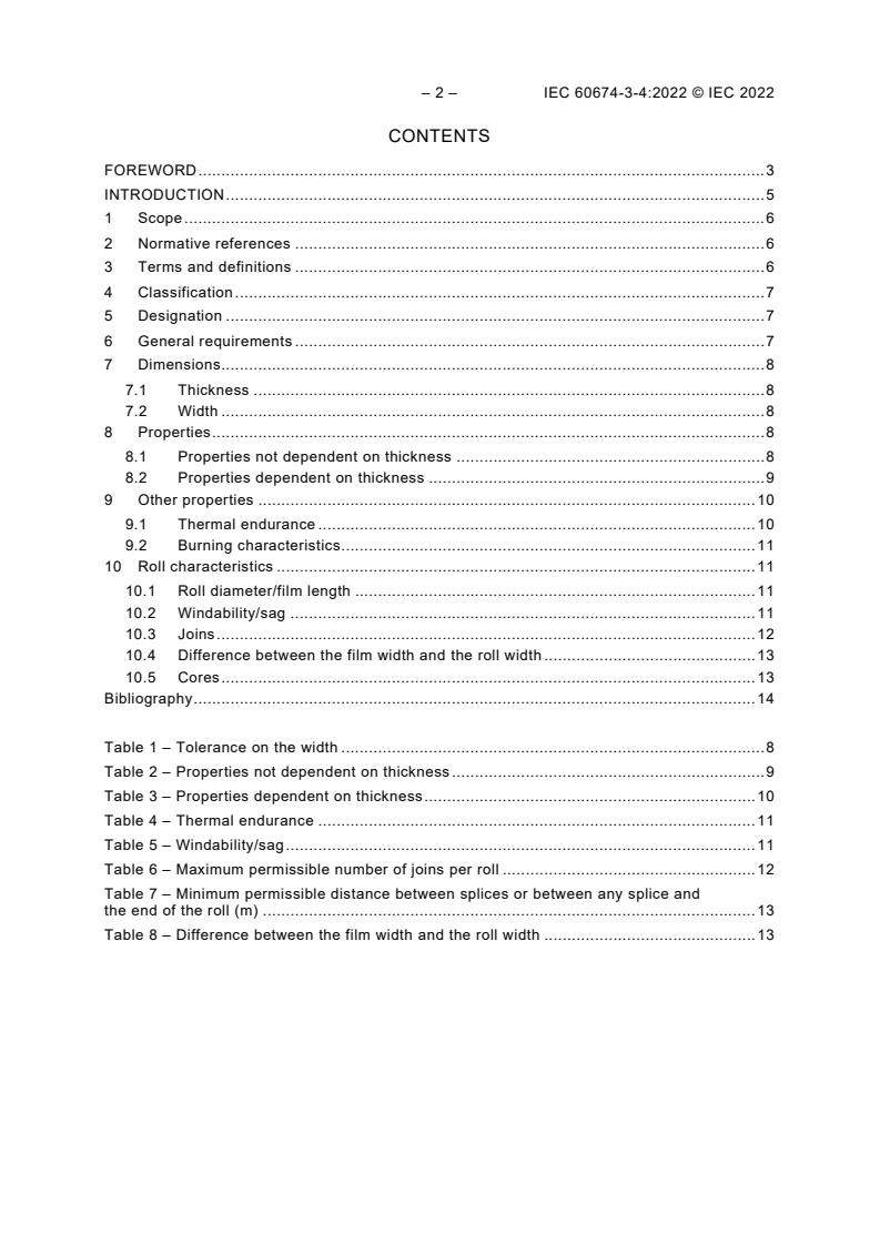 IEC 60674-3-4:2022 IEC 60674-3-4:2022 - Plastic films for electrical purposes - Part 3: Specifications for individual materials - Sheets 4: Polyimide films used for electrical insulation - Page 4 preview