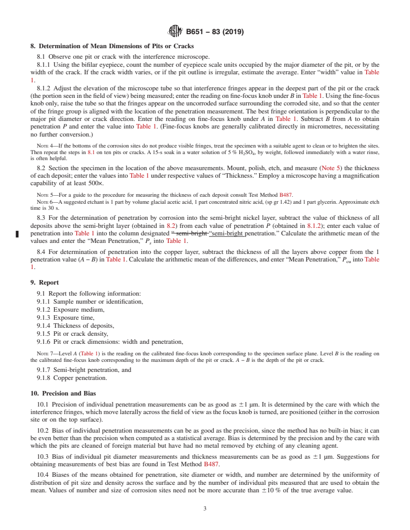 REDLINE ASTM B651-83(2019) - Standard Test Method for  Measurement of Corrosion Sites in Nickel Plus Chromium or Copper   Plus Nickel Plus Chromium Electroplated Surfaces with Double-Beam   Interference  Microscope