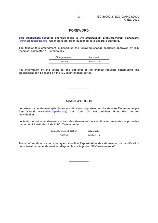 IEC 60050-212:2010/AMD3:2020 IEC 60050-212:2010/AMD3:2020 - Amendment 3 - International Electrotechnical Vocabulary (IEV) - Part 212: Electrical insulating solids, liquids and gases - Page 4 preview