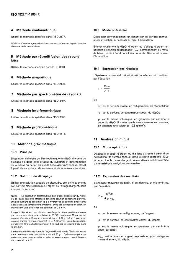 ISO 4522-1:1985 ISO 4522-1:1985 - Revetements métalliques -- Méthodes d'essai des dépôts électrolytiques d'argent et d'alliages d'argent - Page 4 preview