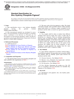 ASTM D4462-02(2019) ASTM D4462-02(2019) - Standard Specification for Zinc Hydroxy Phosphite Pigment - Page 1 preview