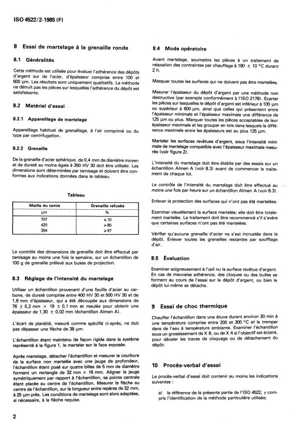 ISO 4522-2:1985 ISO 4522-2:1985 - Revetements métalliques -- Méthodes d'essais des dépôts électrolytiques d'argent et d'alliages d'argent - Page 4 preview