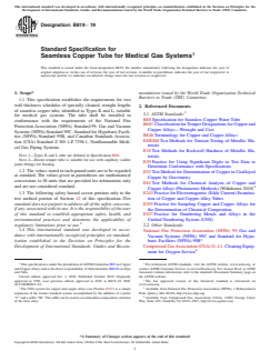 ASTM B819-19 ASTM B819-19 - Standard Specification for Seamless Copper Tube for Medical Gas Systems - Page 1 preview