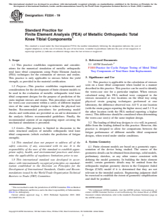 ASTM F3334-19 ASTM F3334-19 - Standard Practice for Finite Element Analysis (FEA) of Metallic Orthopaedic Total Knee Tibial Components - Page 1 preview