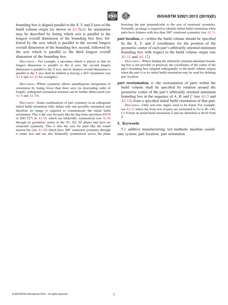 ASTM ISO/ASTM52921-13(2019) - Standard Terminology for  Additive Manufacturing&#x2014;Coordinate Systems and Test Methodologies