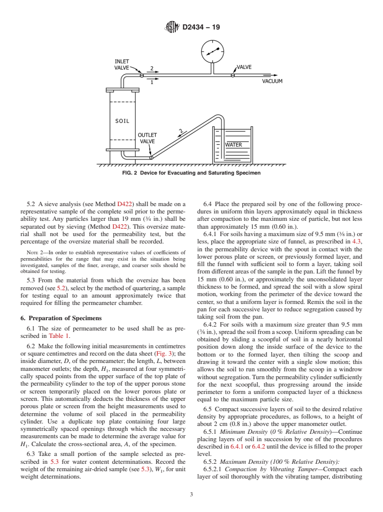 ASTM D2434-19 - Standard Test Method for Permeability of Granular Soils (Constant Head)