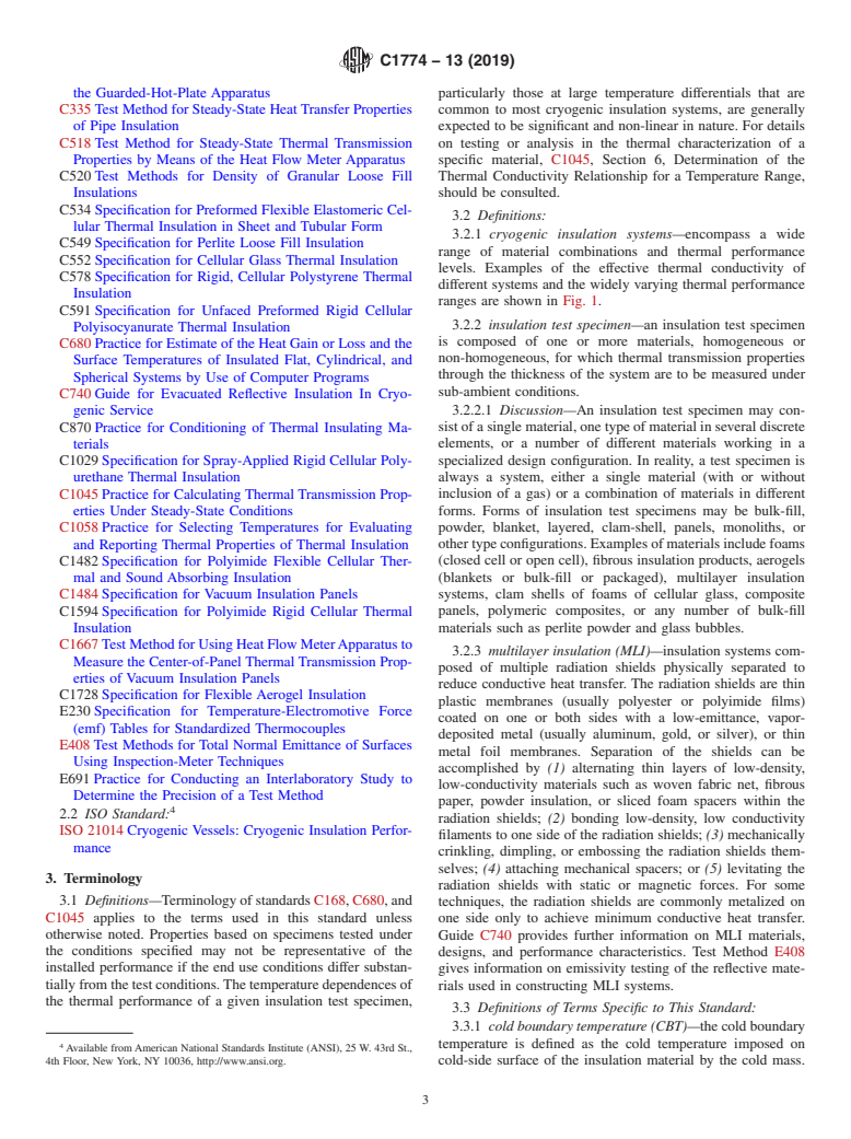 ASTM C1774-13(2019) - Standard Guide for Thermal Performance Testing of Cryogenic Insulation Systems