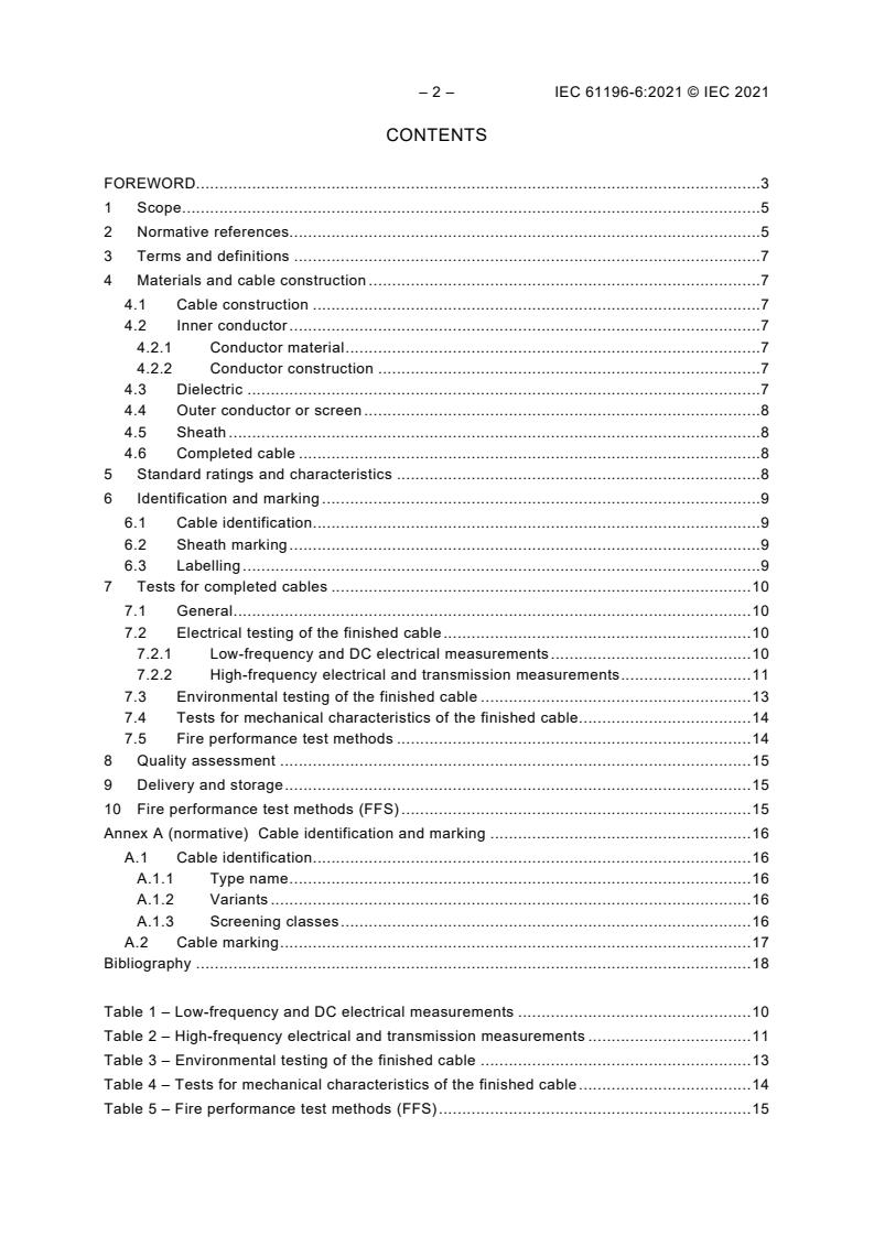 IEC 61196-6:2021 IEC 61196-6:2021 - Coaxial communication cables - Part 6: Sectional specification for CATV drop cables - Page 4 preview