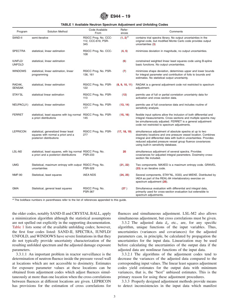 ASTM E944-19 - Standard Guide for  Application of Neutron Spectrum Adjustment Methods in Reactor Surveillance