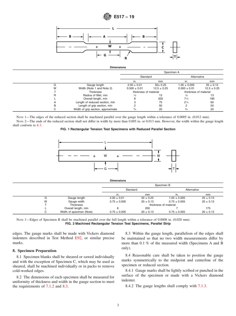 ASTM E517-19 - Standard Test Method for  Plastic Strain Ratio <emph type="bdit">r</emph> for Sheet Metal
