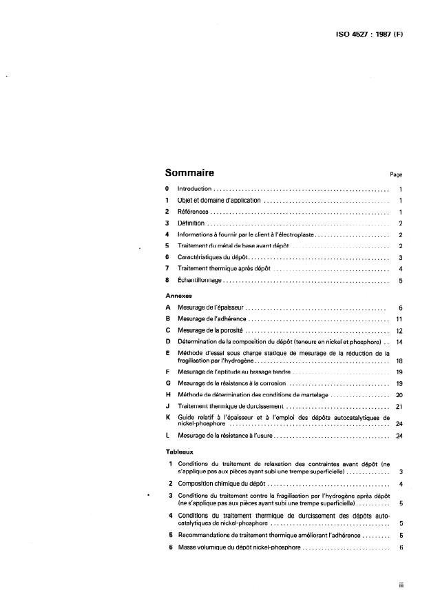 ISO 4527:1987 - Dépôts autocatalytiques de nickel-phosphore -- Spécifications et méthodes d'essai