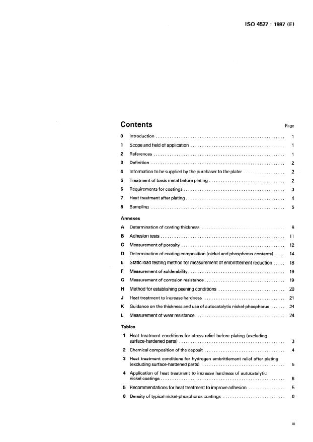 ISO 4527:1987 - Autocatalytic nickel-phosphorus coatings -- Specification and test methods