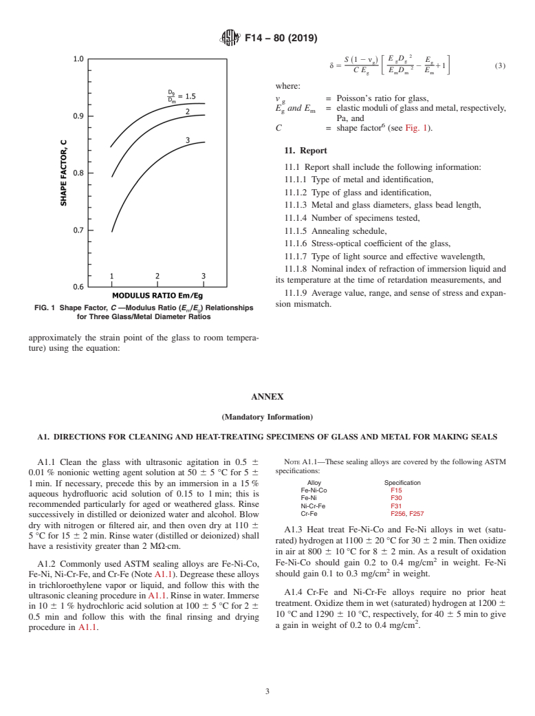 ASTM F14-80(2019) - Standard Practice for  Making and Testing Reference Glass-Metal Bead-Seal