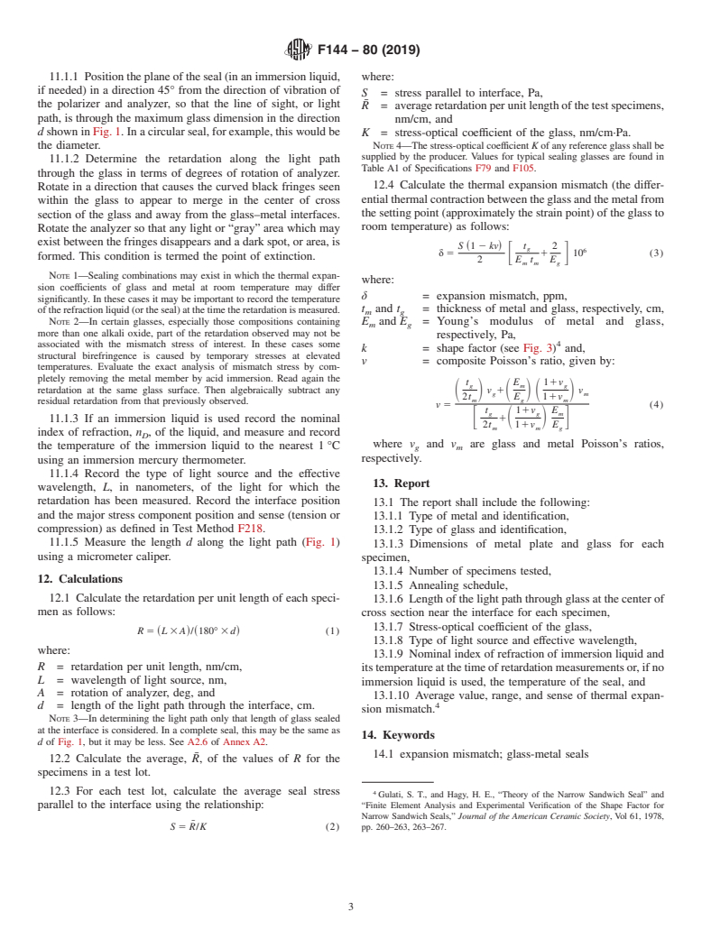 ASTM F144-80(2019) - Standard Practice for  Making Reference Glass-Metal Sandwich Seal and Testing for   Expansion Characteristics by Polarimetric Methods