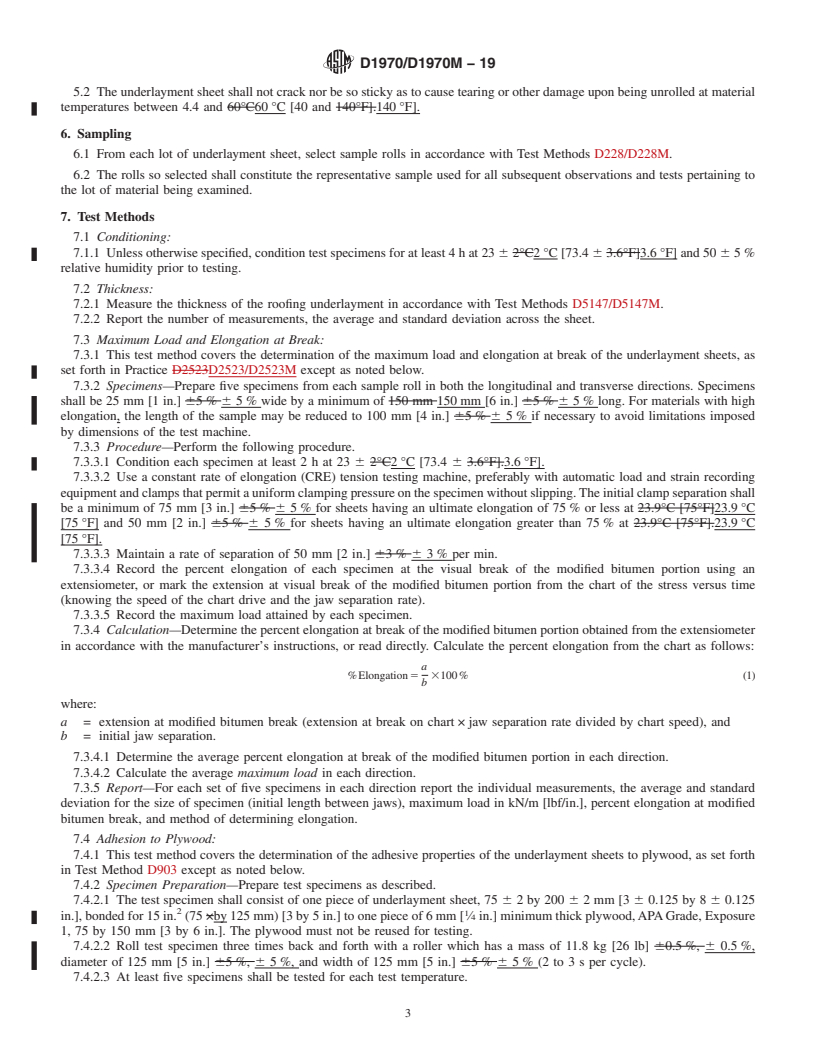 REDLINE ASTM D1970/D1970M-19 - Standard Specification for  Self-Adhering Polymer Modified Bituminous Sheet Materials Used   as Steep Roofing Underlayment for Ice Dam Protection