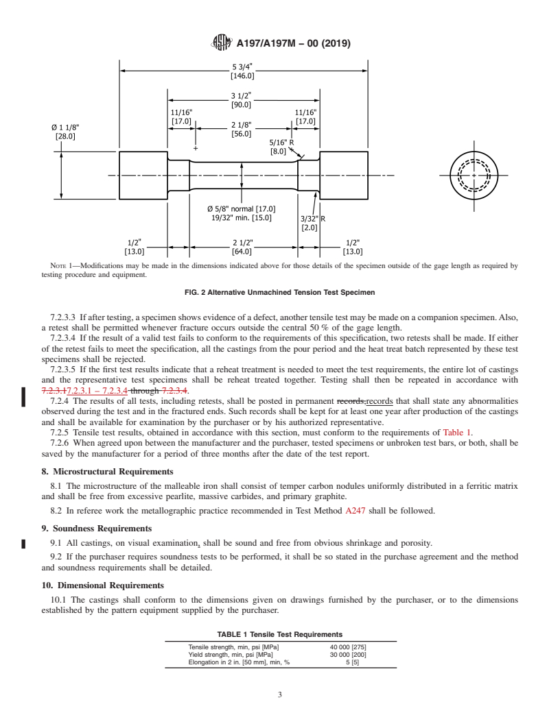 REDLINE ASTM A197/A197M-00(2019) - Standard Specification for  Cupola Malleable Iron