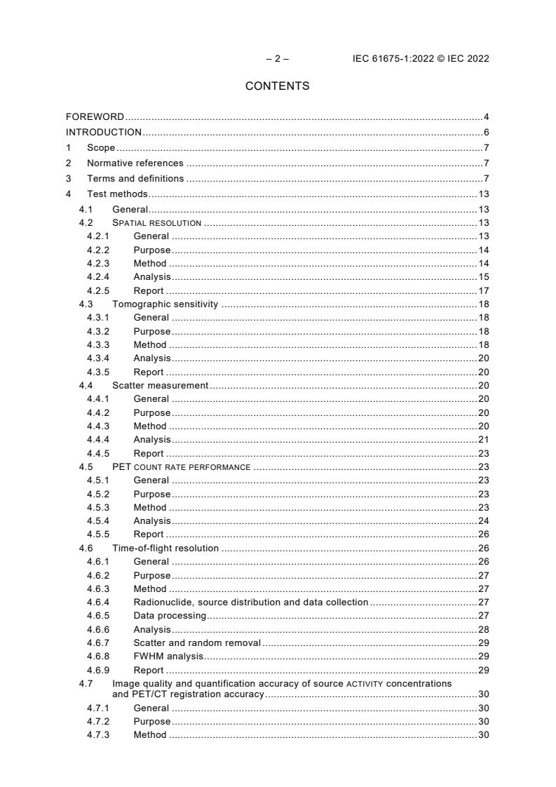 IEC 61675-1:2022 IEC 61675-1:2022 - Radionuclide imaging devices - Characteristics and test conditions - Part 1: Positron emission tomographs - Page 4 preview