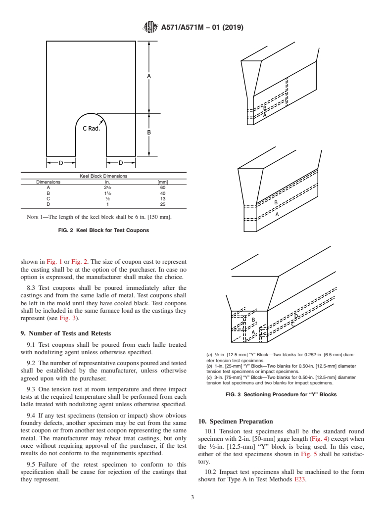 ASTM A571/A571M-01(2019) - Standard Specification for  Austenitic Ductile Iron Castings for Pressure-Containing Parts   Suitable for Low-Temperature Service