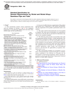 ASTM B829-19a ASTM B829-19a - Standard Specification for General Requirements for Nickel and Nickel Alloys Seamless Pipe and Tube - Page 1 preview