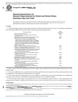 ASTM B829-19a REDLINE ASTM B829-19a - Standard Specification for General Requirements for Nickel and Nickel Alloys Seamless Pipe and Tube - Page 1 preview