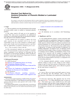ASTM D494-11(2019) ASTM D494-11(2019) - Standard Test Method for Acetone Extraction of Phenolic Molded or Laminated Products - Page 1 preview