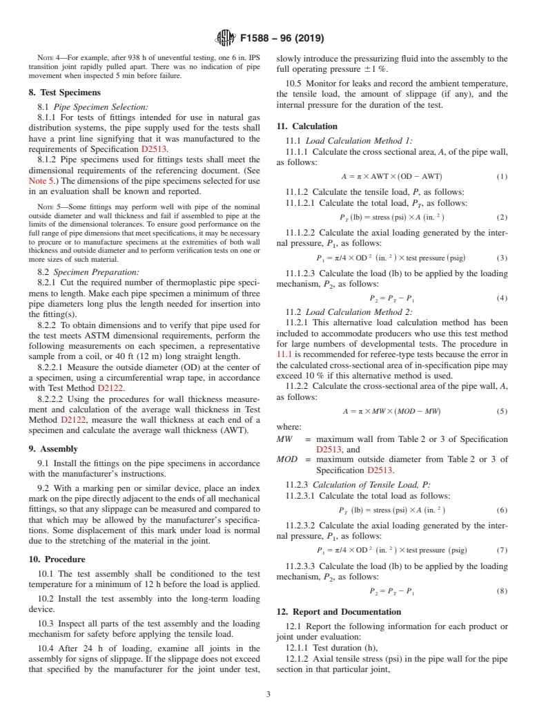 ASTM F1588-96(2019) - Standard Test Method for Constant Tensile Load Joint Test (CTLJT)