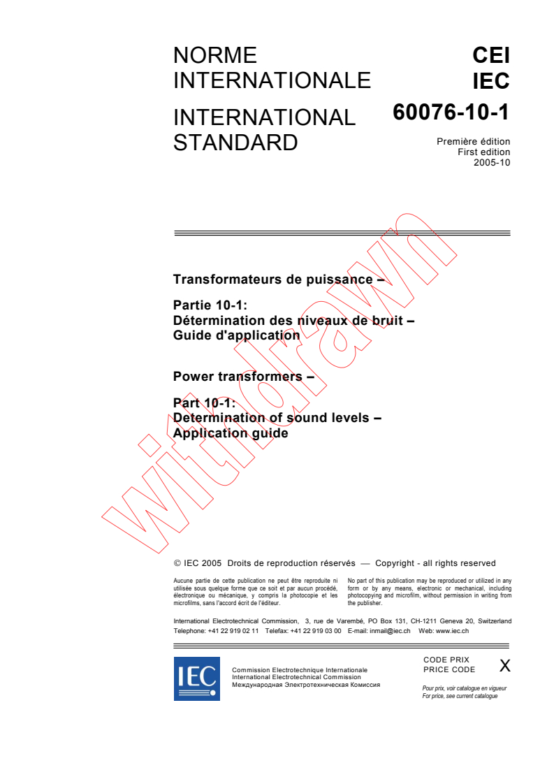 IEC 60076-10-1:2005 - Power transformers - Part 10-1: Determination of sound levels - Application guide
Released:10/17/2005
Isbn:2831882273