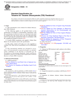 ASTM D5606-19 ASTM D5606-19 - Standard Specification for Toluene for Toluene Diisocyanate (TDI) Feedstock - Page 1 preview