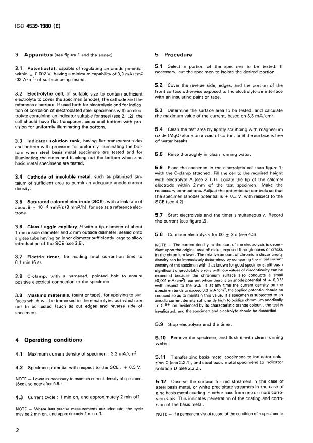 ISO 4539:1980 ISO 4539:1980 - Electrodeposited chromium coatings -- Electrolytic corrosion testing (EC test) - Page 4 preview