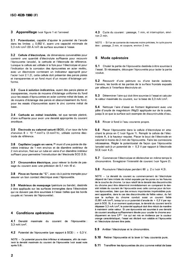 ISO 4539:1980 ISO 4539:1980 - Revetements électrolytiques de chrome -- Essai de corrosion électrolytique (Essai EC) - Page 4 preview