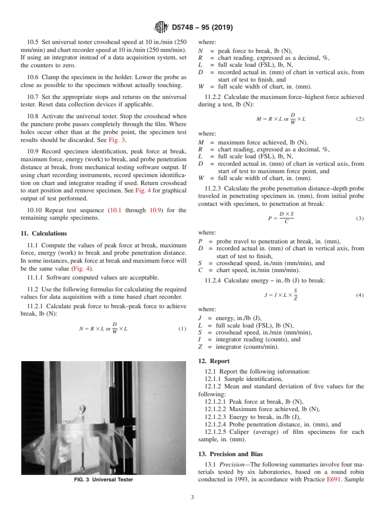 ASTM D5748-95(2019) - Standard Test Method for  Protrusion Puncture Resistance of Stretch Wrap Film