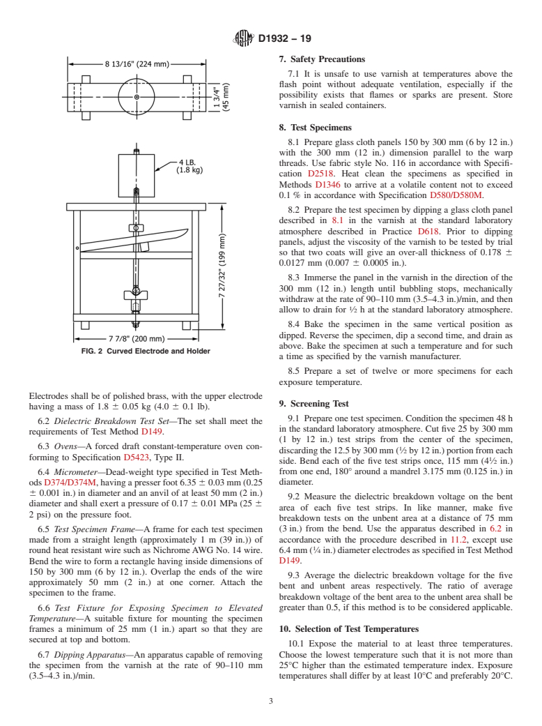 ASTM D1932-19 - Standard Test Method for  Thermal Endurance of Flexible Electrical Insulating Varnishes