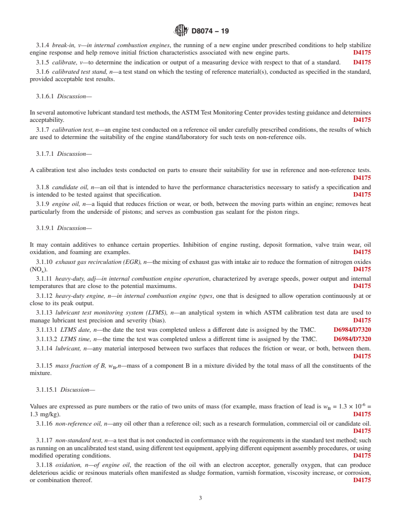 REDLINE ASTM D8074-19 - Standard Test Method for Evaluation of Diesel Engine Oils in DD13 Diesel Engine