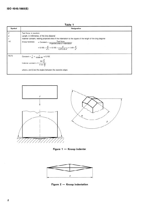 ISO 4545:1993 ISO 4545:1993 - Metallic materials -- Hardness test -- Knoop test - Page 4 preview