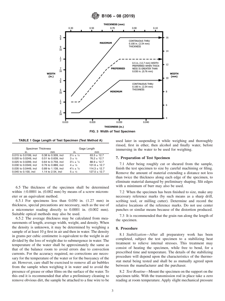 ASTM B106-08(2019) - Standard Test Methods for Flexivity of Thermostat Metals