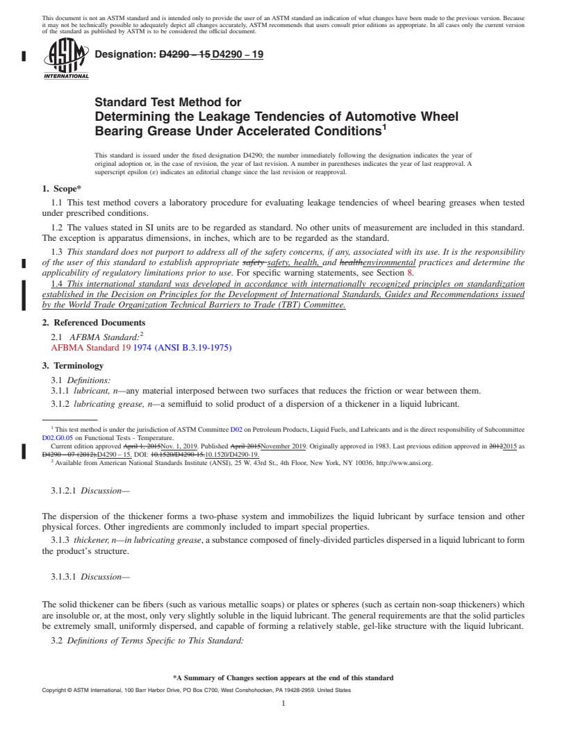 REDLINE ASTM D4290-19 - Standard Test Method for  Determining the Leakage Tendencies of Automotive Wheel Bearing   Grease Under Accelerated Conditions