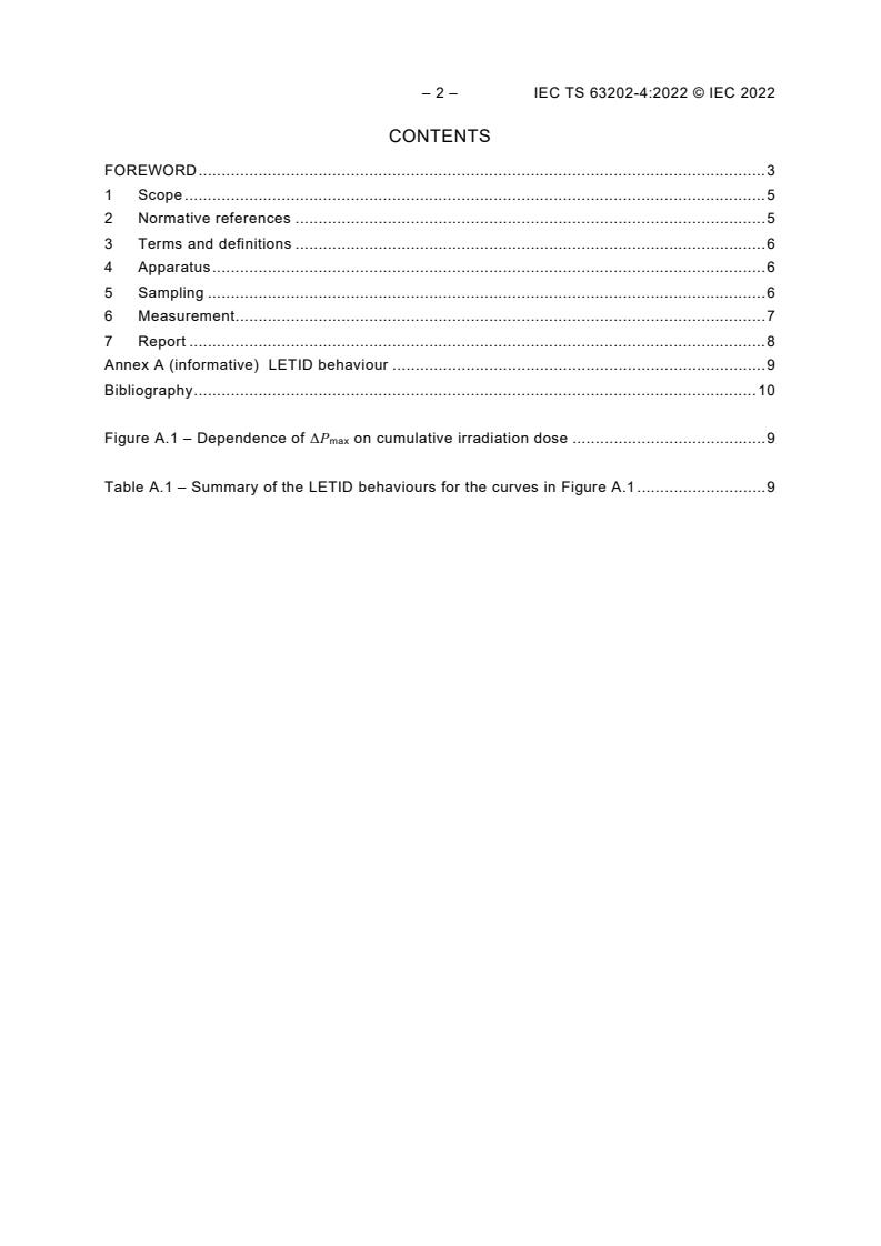 IEC TS 63202-4:2022 IEC TS 63202-4:2022 - Photovoltaic cells - Part 4: Measurement of light and elevated temperature induced degradation of crystalline silicon photovoltaic cells - Page 4 preview