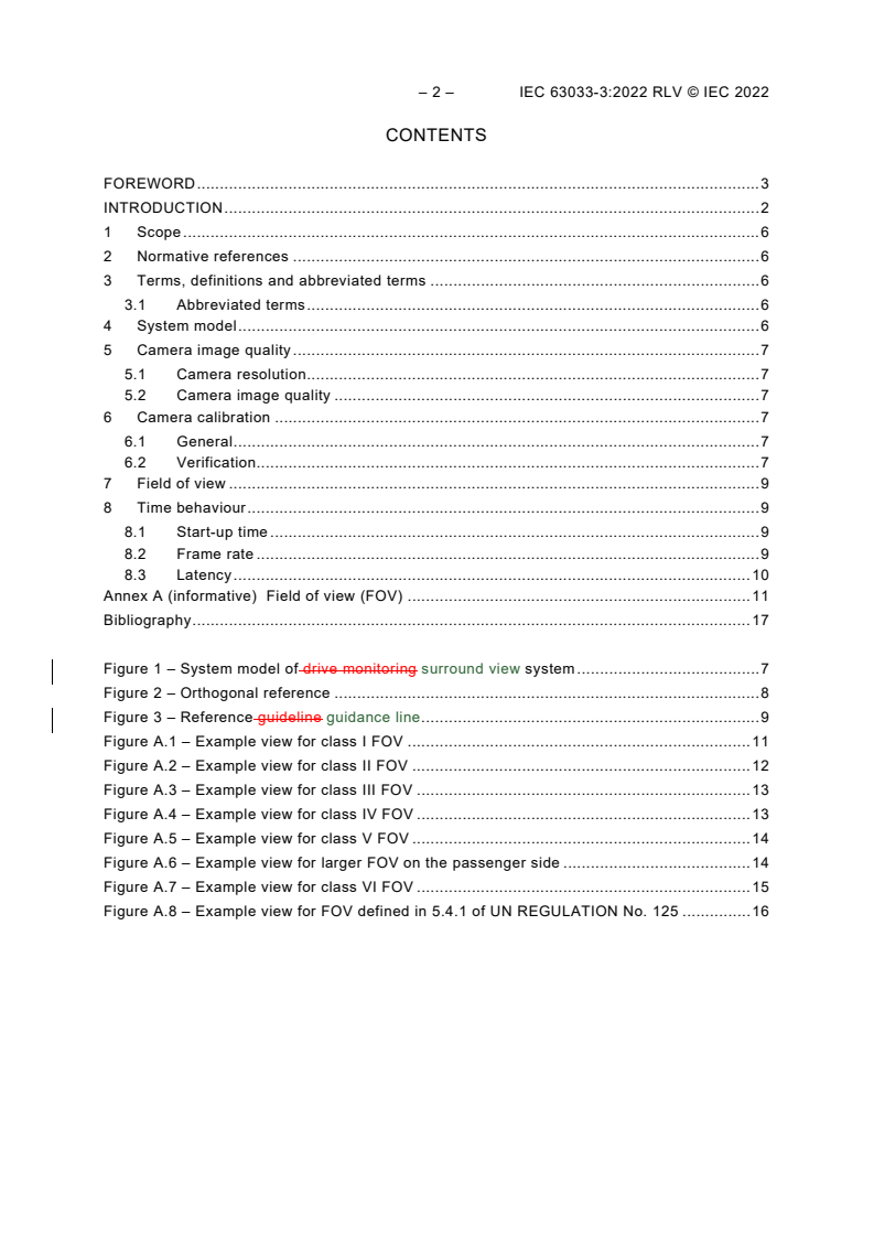 IEC 63033-3:2022 IEC 63033-3:2022 RLV - Multimedia systems and equipment for vehicles - Surround view system - Part 3: Measurement methods
Released:4/20/2022
Isbn:9782832254790 - Page 4 preview