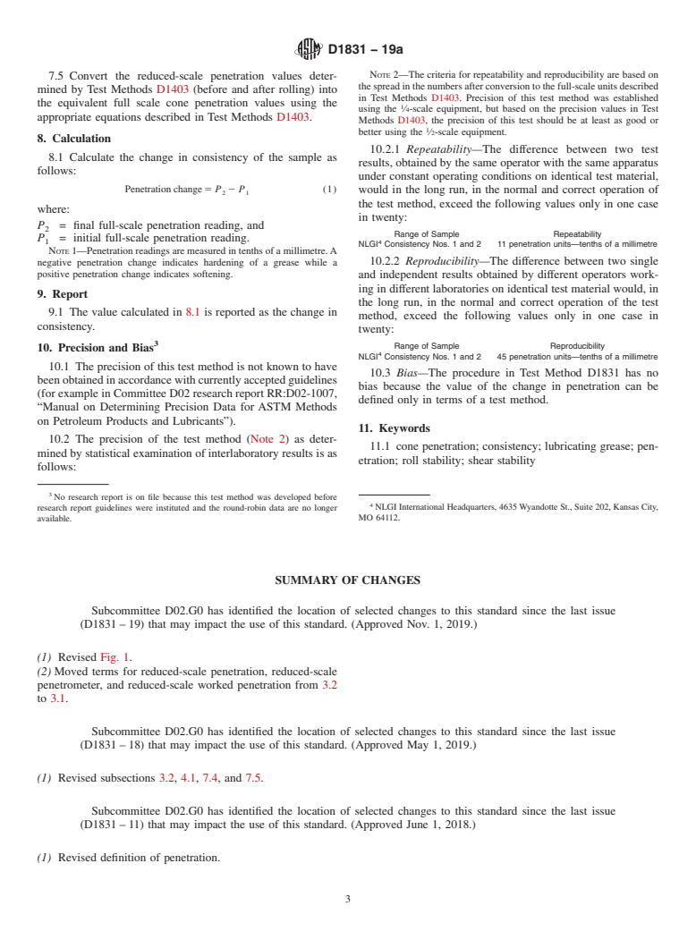 ASTM D1831-19a - Standard Test Method for  Roll Stability of Lubricating Grease