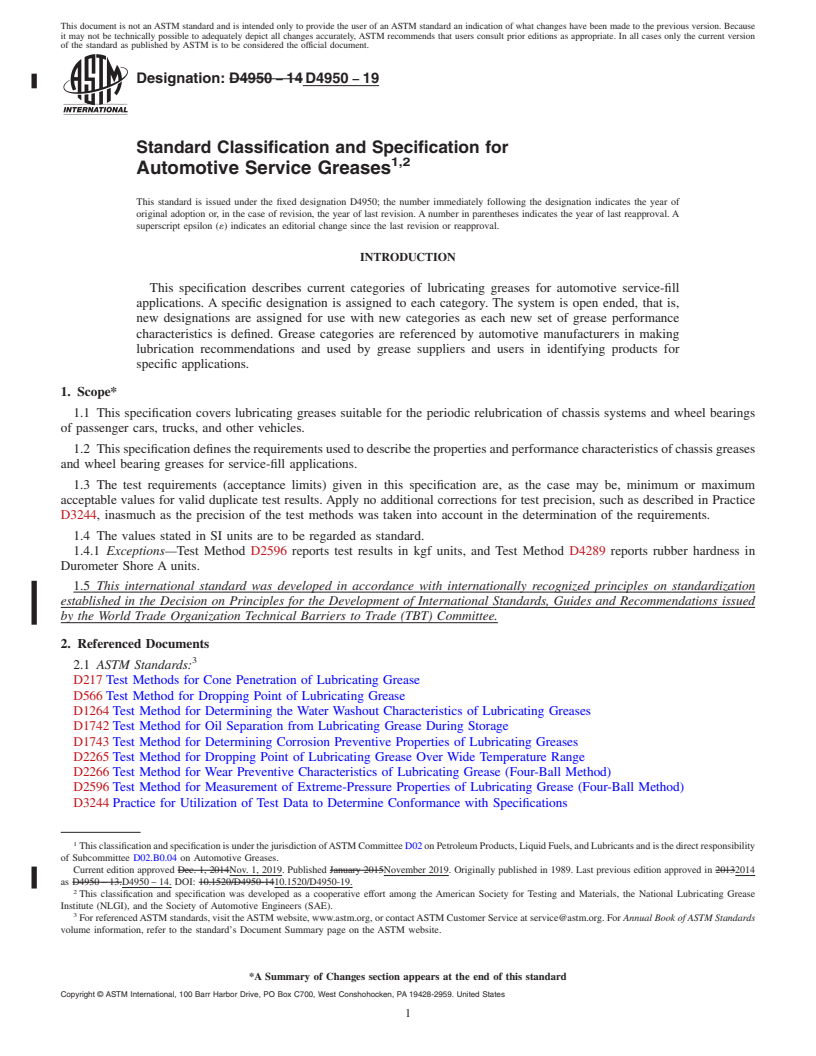 REDLINE ASTM D4950-19 - Standard Classification and Specification for  Automotive Service Greases