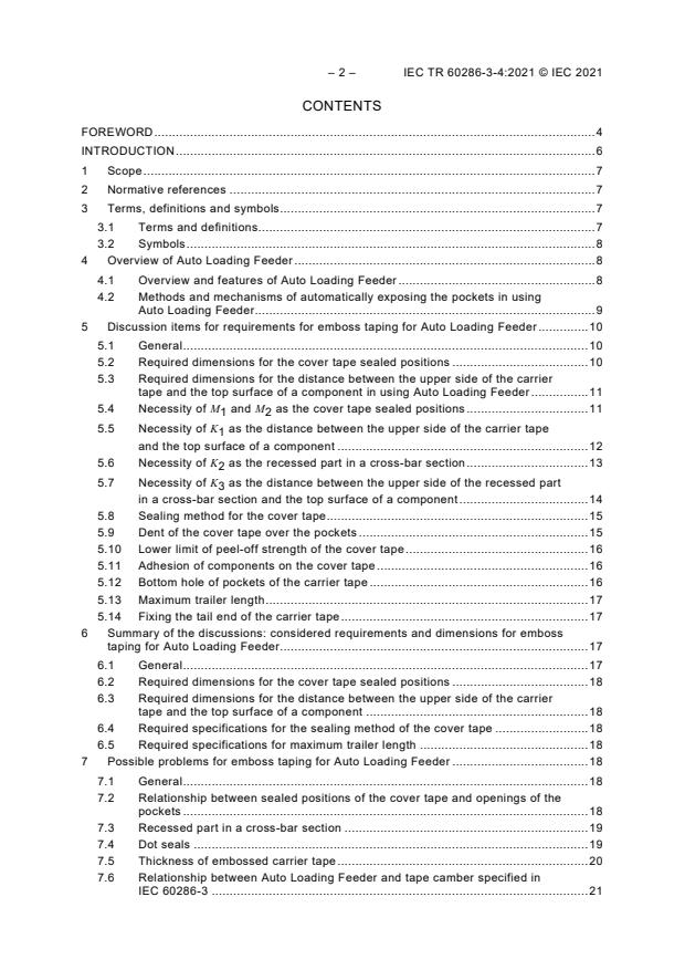 IEC TR 60286-3-4:2021 IEC TR 60286-3-4:2021 - Packaging of components for automatic handling - Part 3-4: Packaging of surface mount components on continuous embossed tapes for Auto Loading Feeder - Page 4 preview
