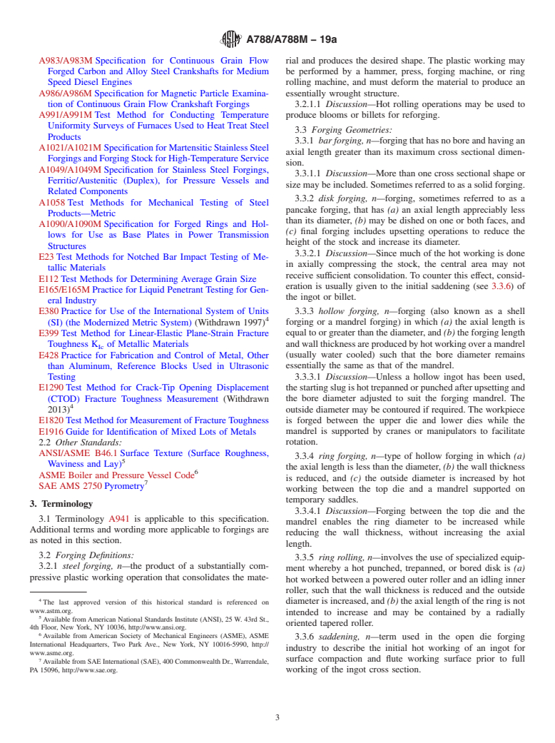 ASTM A788/A788M-19a - Standard Specification for Steel Forgings, General Requirements