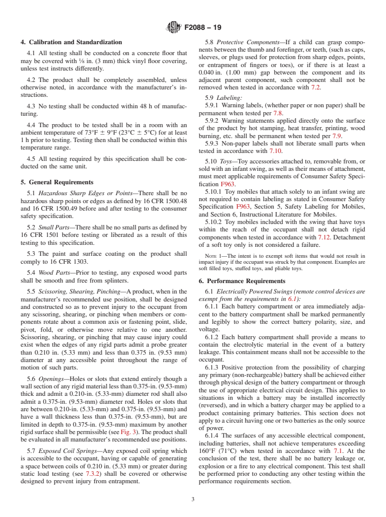 ASTM F2088-19 - Standard Consumer Safety Specification for Infant Swings