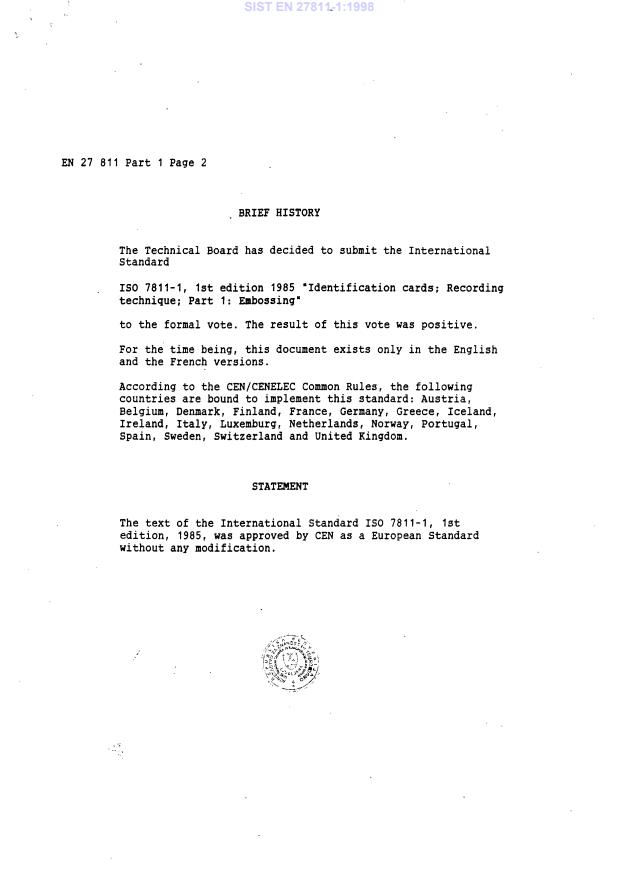 EN 27811-1:1989 EN 27811-1:1998 - Page 4 preview