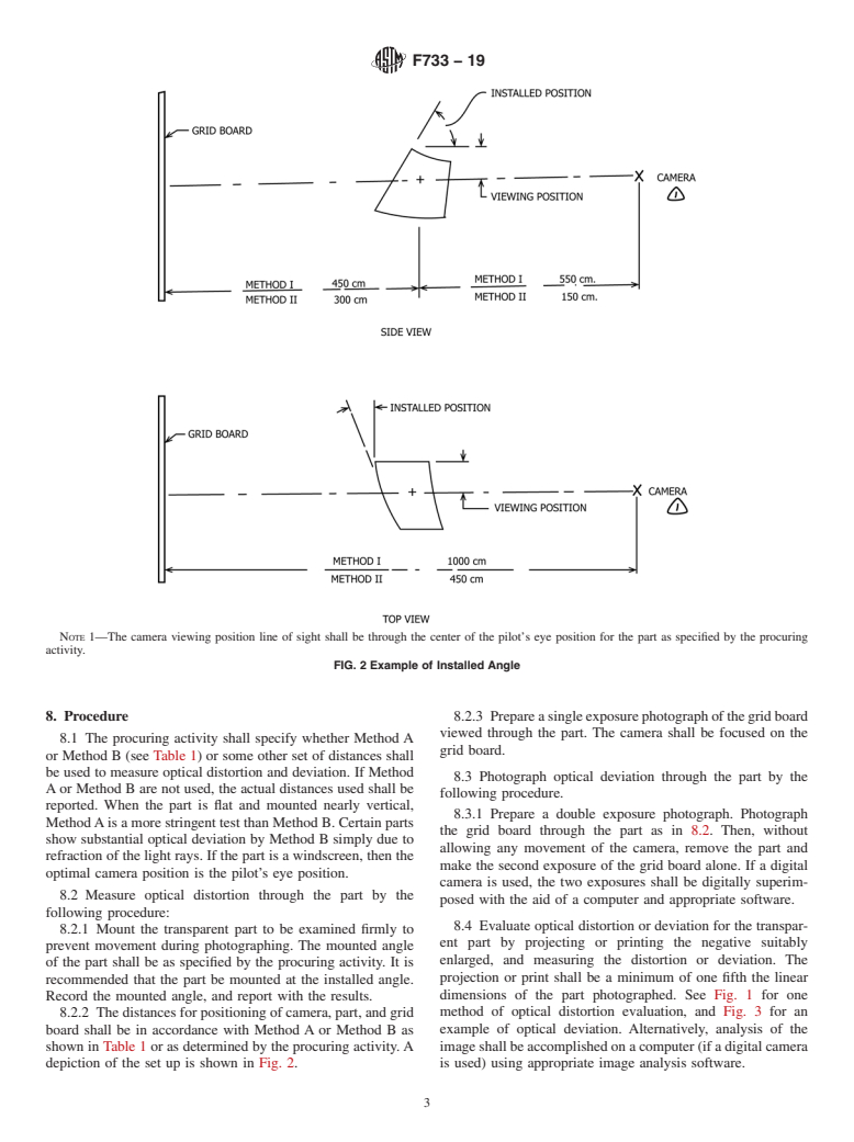 ASTM F733-19 - Standard Practice for  Optical Distortion and Deviation of Transparent Parts Using  the Double-Exposure Method